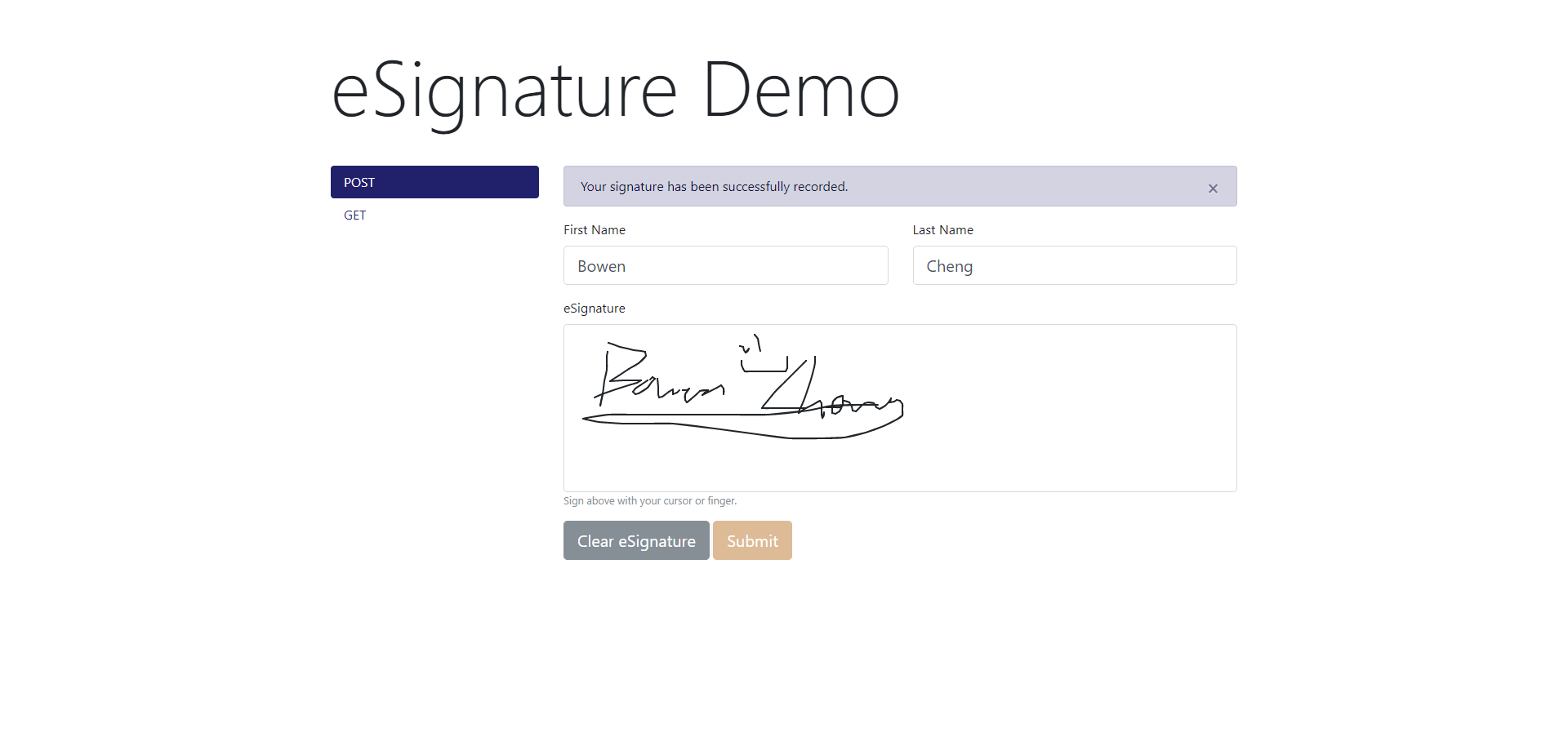eSignature Demo